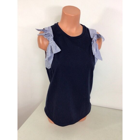 J Crew Blouse Top Stripe Bow Trim Womens Medium - Picture 4 of 7